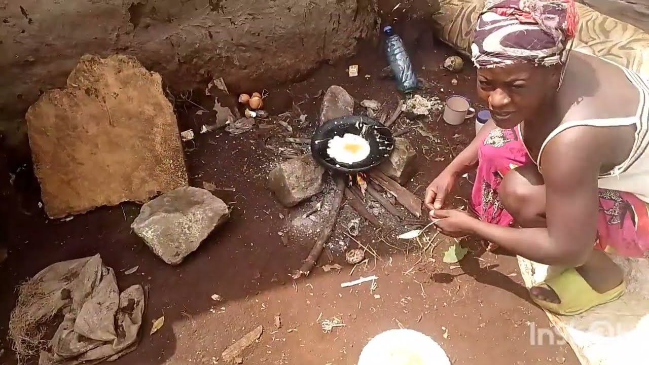 Typical African village life of our youngest village wife#cooking protein food for breakfast
