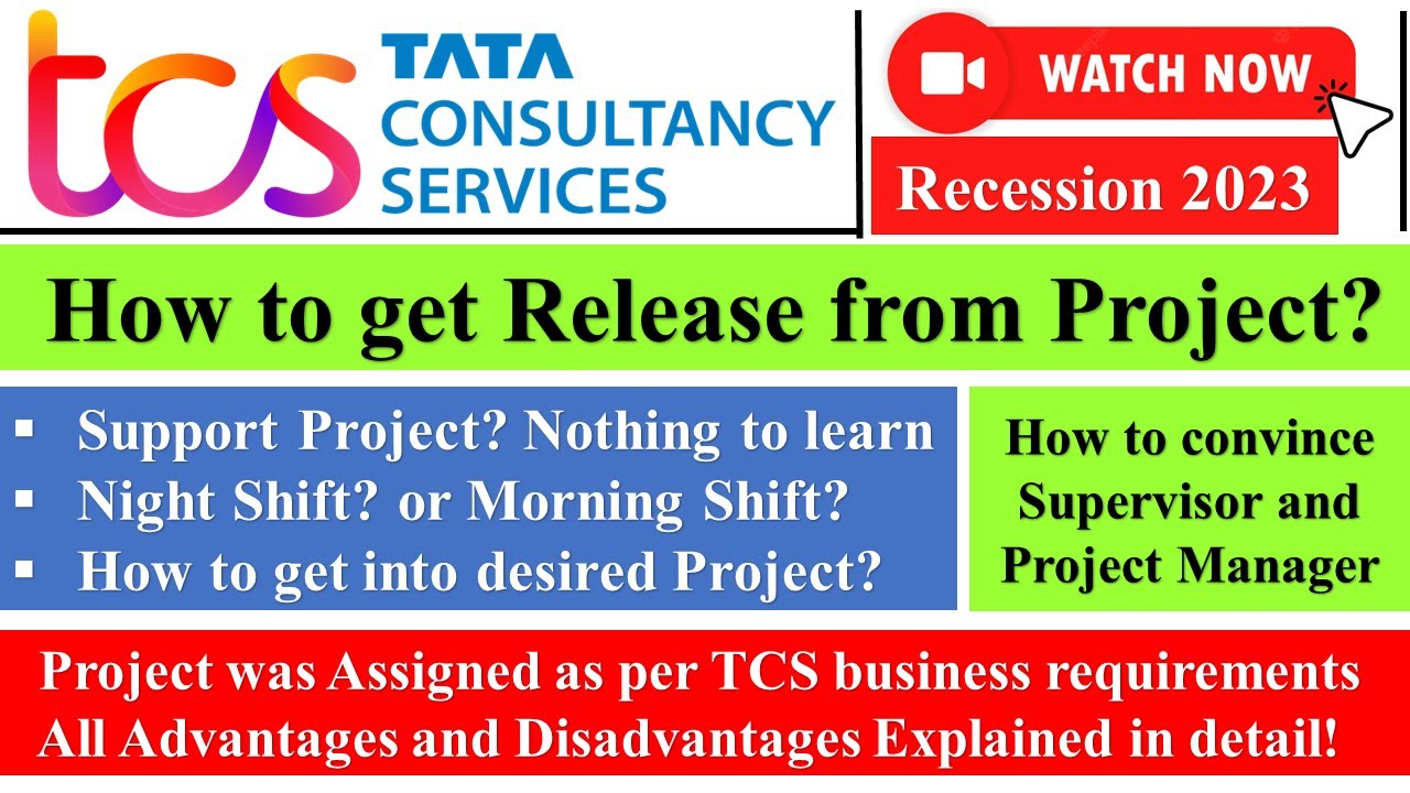 How to get #release from Project in #tcs | How to change project? | #recession #2023 #infosys #wipro