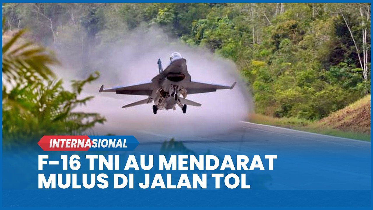 Sejarah Baru Pertahanan RI, Jet Tempur F-16 TNI AU Mendarat Mulus di Jalan Tol Lampung