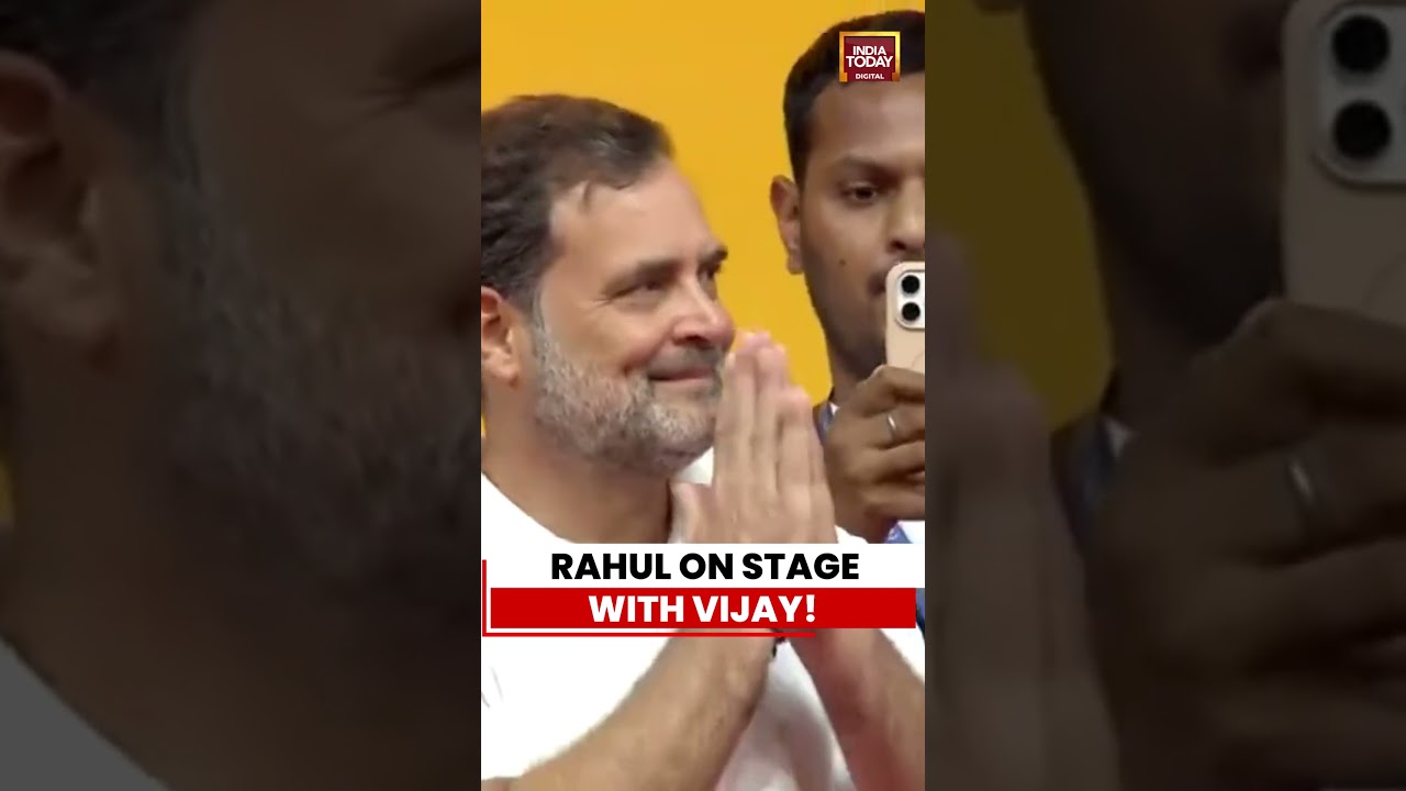 Rahul Gandhi Shares Stage With Vijay Ahead Of Tamil Nadu CM Oath Ceremony In Chennai #vijay