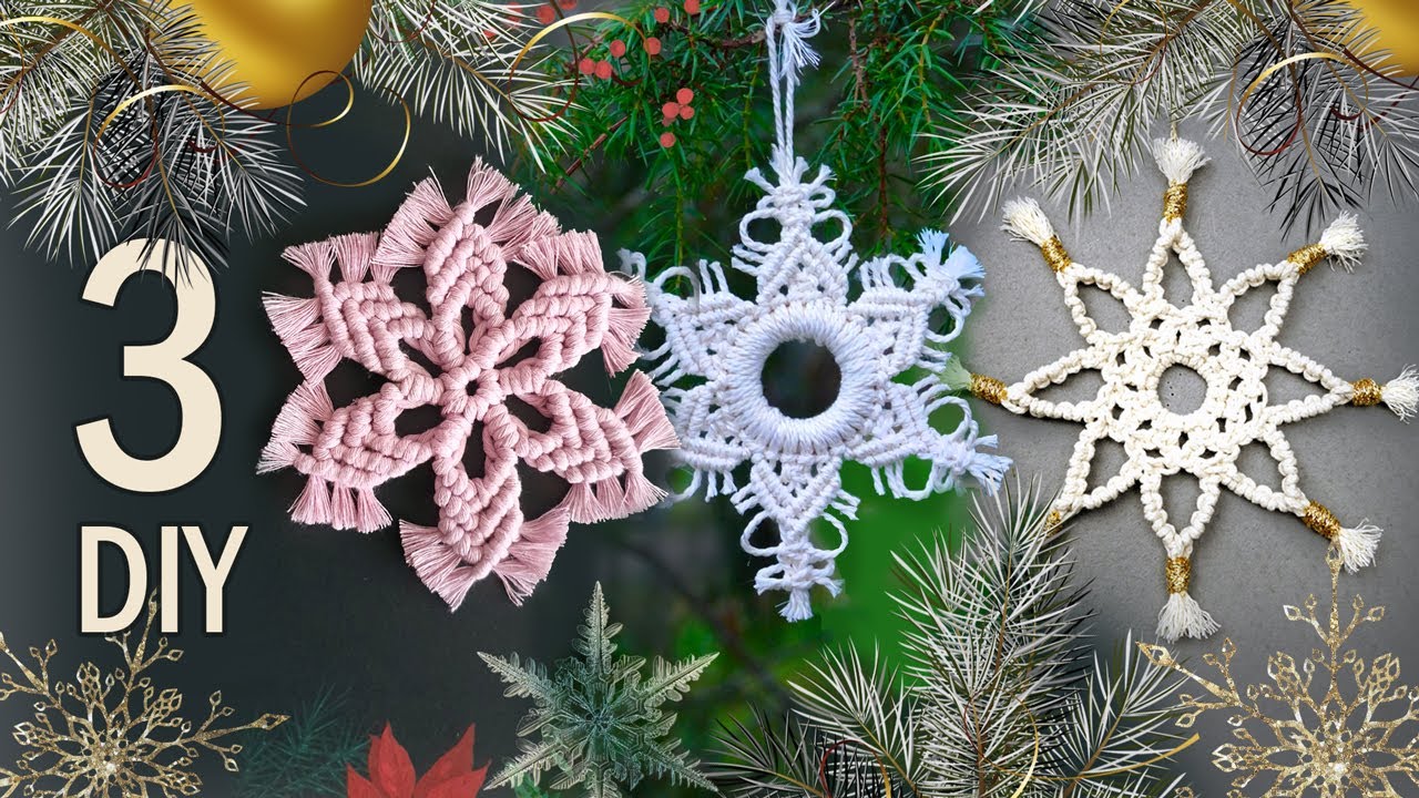 DIY Christmas Ornaments Macrame Snowflakes You Must See