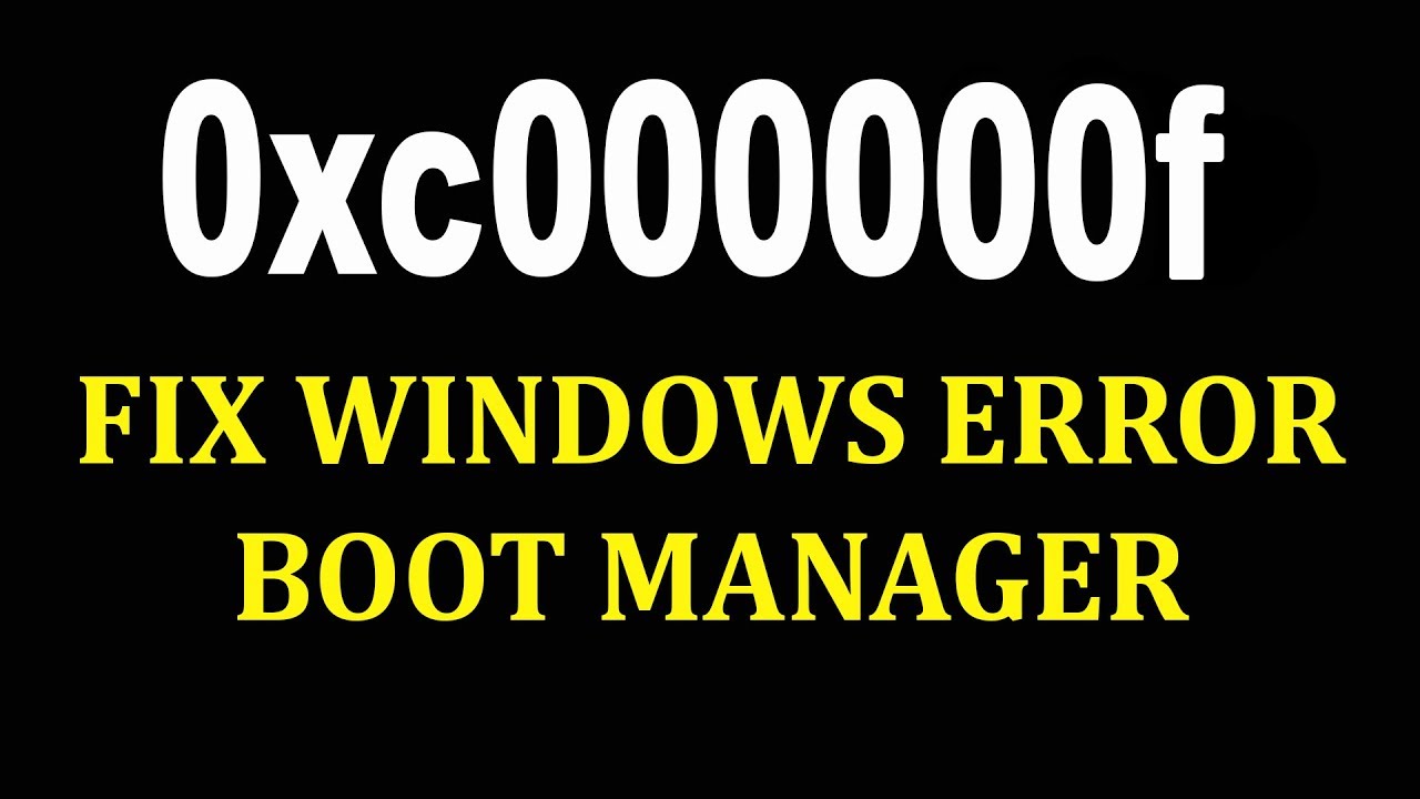 How to Fix 0xc000000f Windows failed to start | Как исправить ошибку 0xc000000f