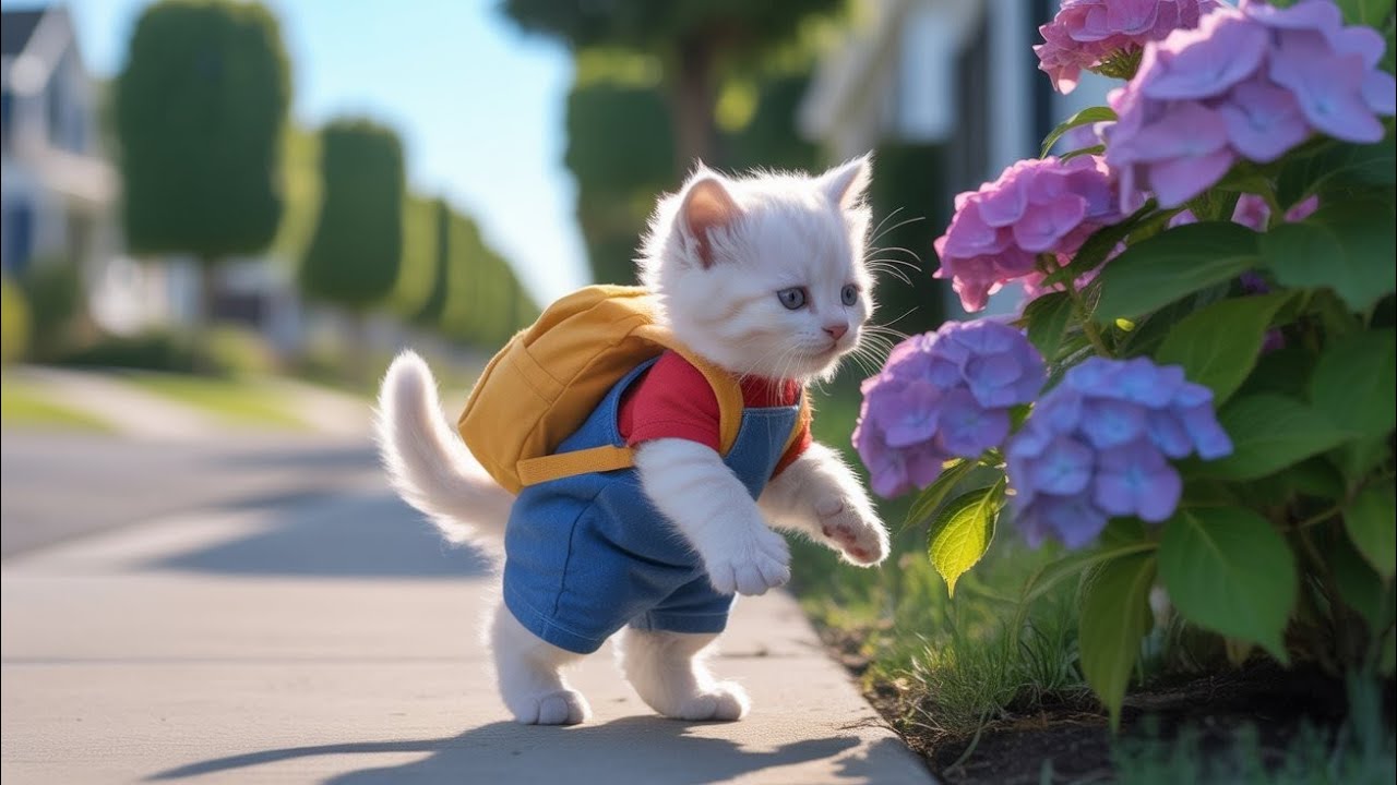 Brave Mom Cat Fixes Dangerous Road Pothole With Her Kitten 🐱🚧 | Inspirational Animal Story