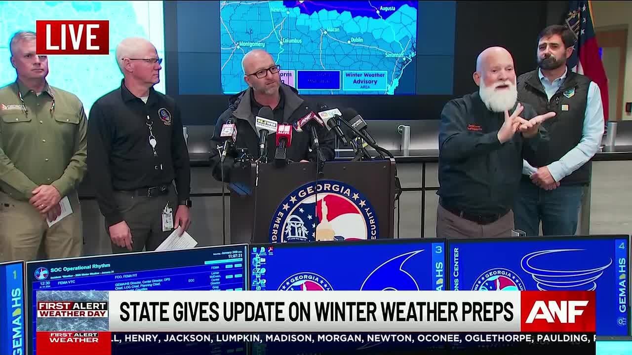 Georgia state officials give safety tips as ice storm looms