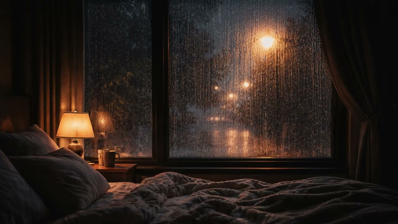Rainy Night Bedroom 🌧️ Pure Rain Sounds for Sleep  Cozy Sleep Ambience, No Music