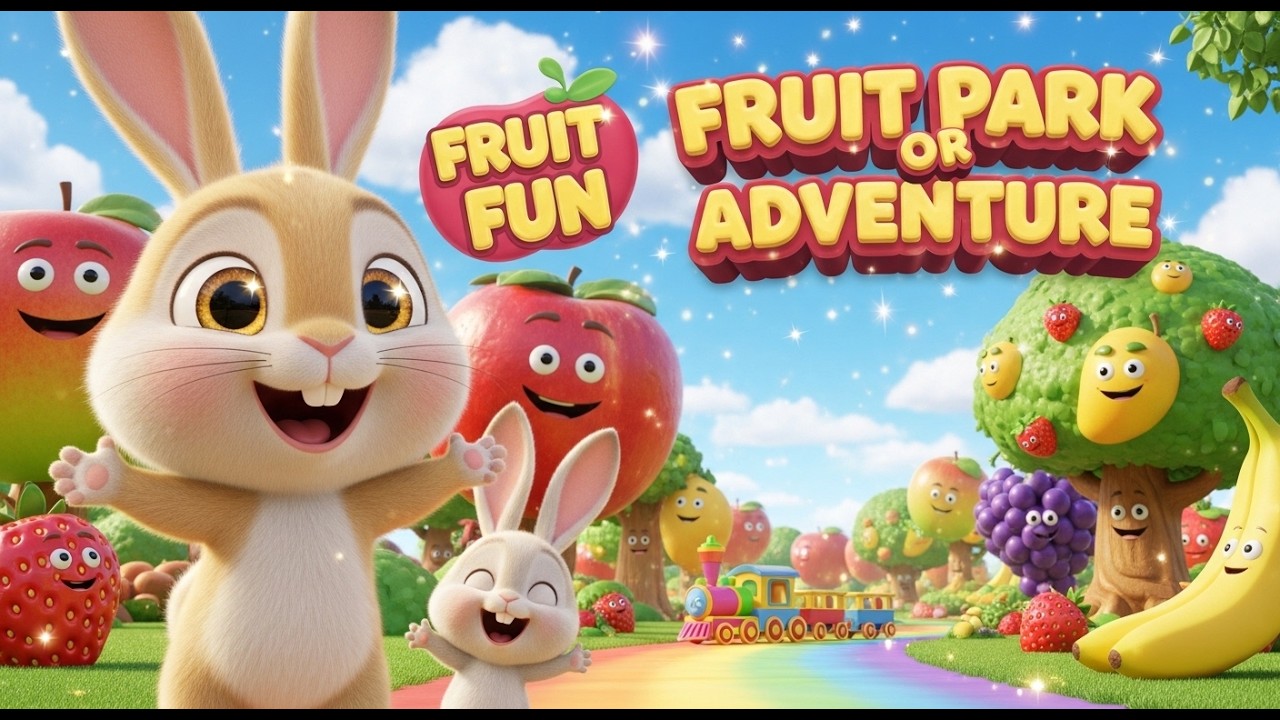 Fruit Park Adventure 🍎🍌🍉 | Learn Fruit Names for Kids | Fun Toons Studio | 3D Cartoon Learning Video