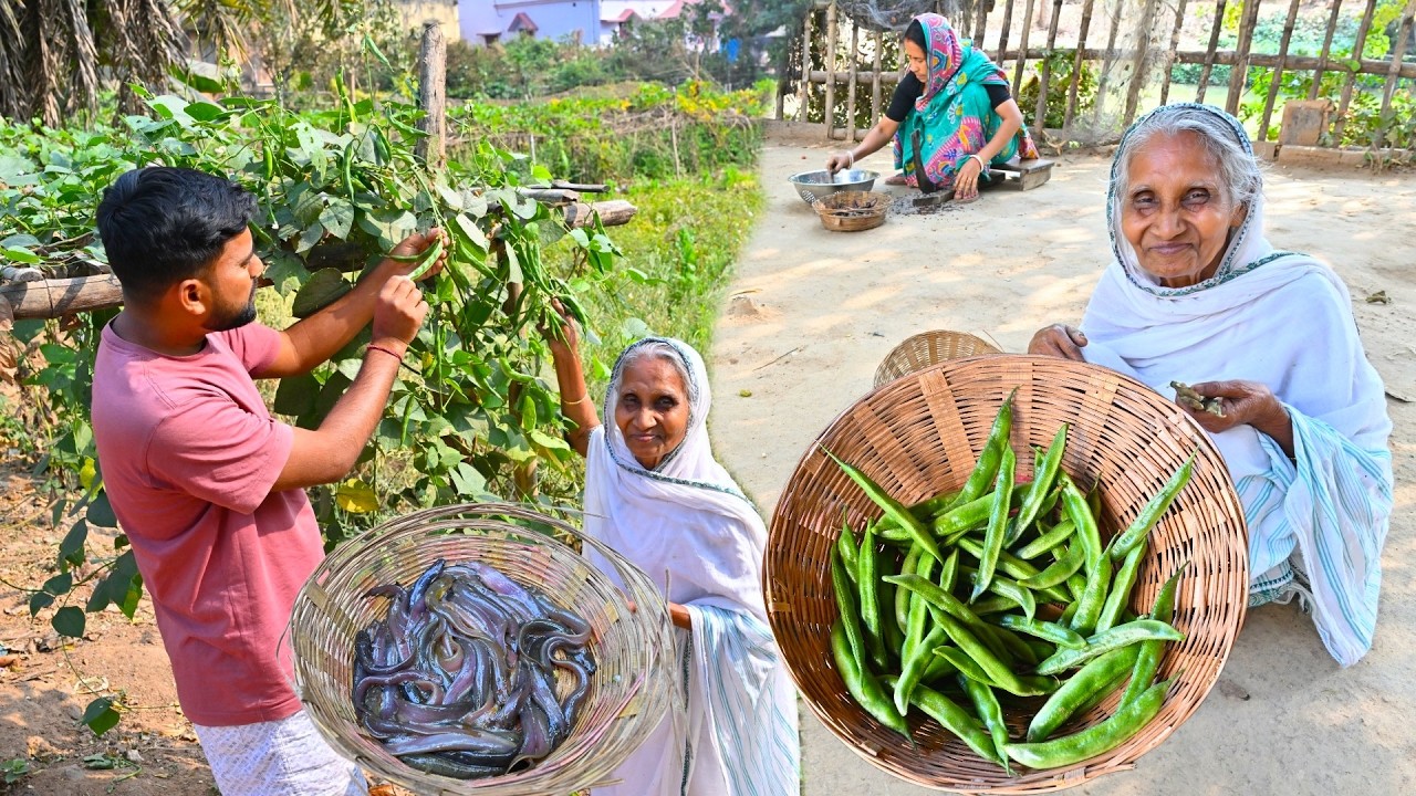 বিখ্যাত নলডগা সিম দিয়ে জ্যান্ত শিঙ্গি মাছের ঝোল । Healthy Food Recipe