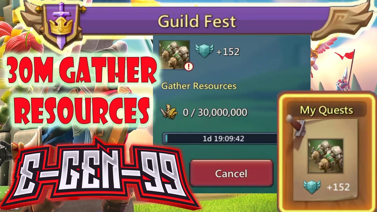 lords mobile guild fest task 30m gather resources