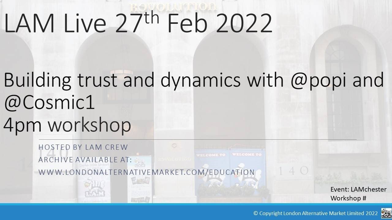 Building trust and dynamics with @popi and @Cosmic1