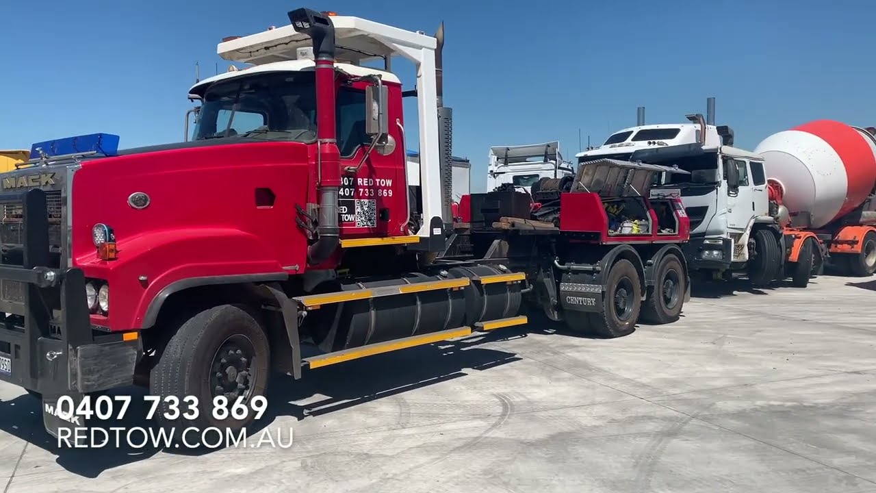 Concrete Truck Salvage from Pickles | Titan Gets Stuck in Tight Access Recovery. Red Tow Heavy