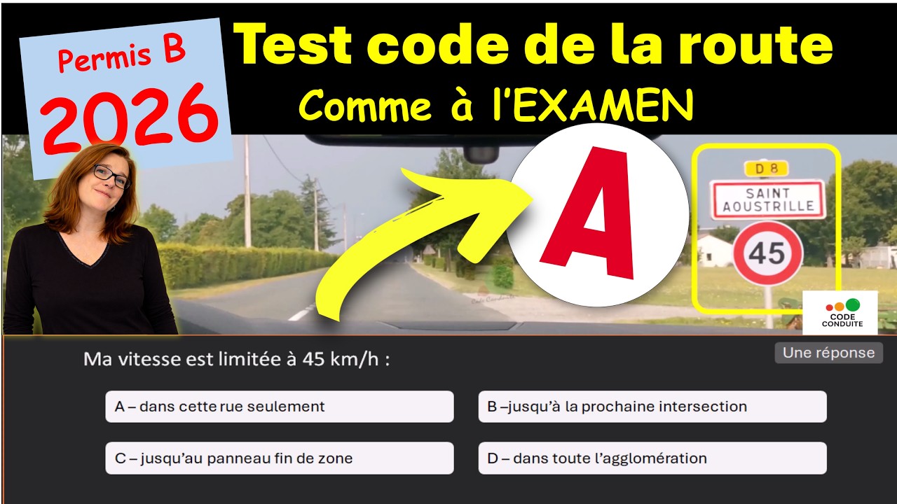 ✅ TEST 6 code de la route 2026 - Série complète 40 questions (Examen blanc gratuit)