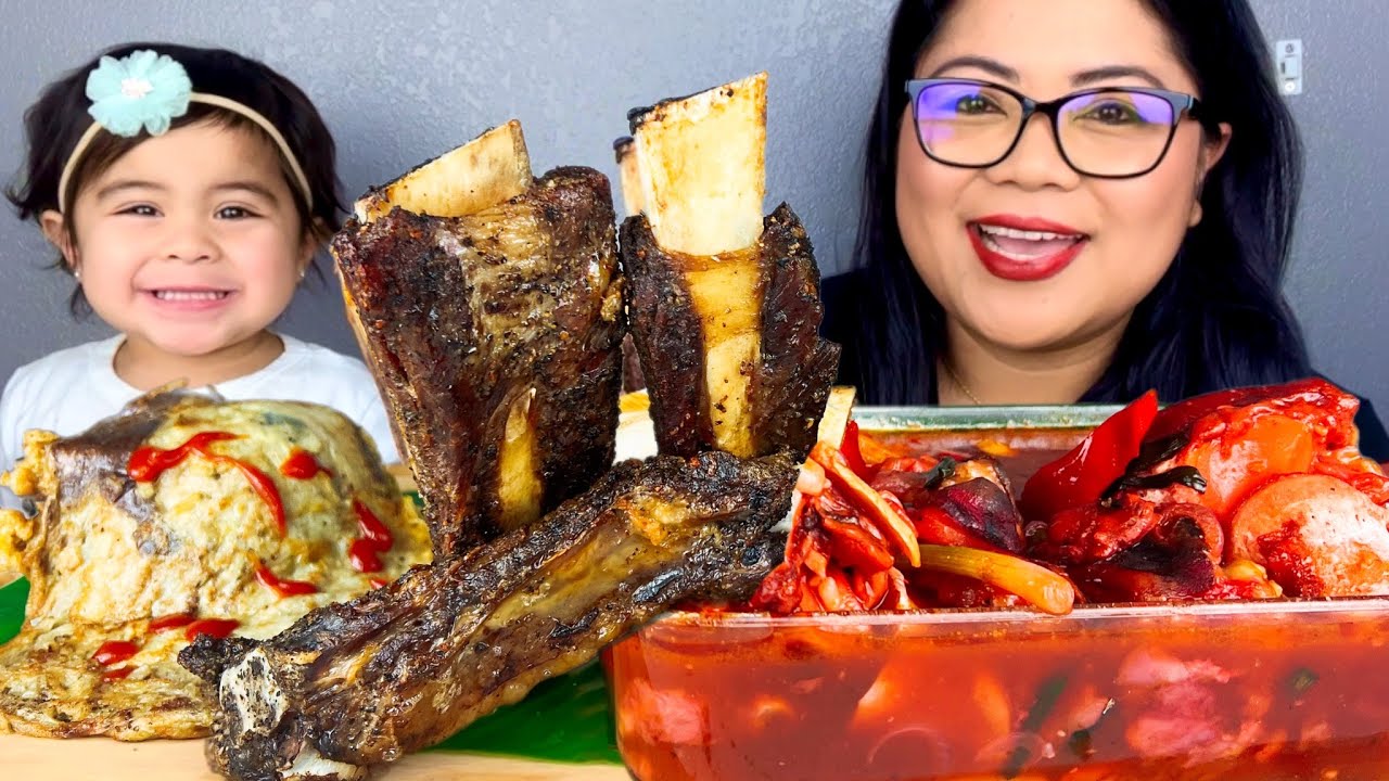 BALBACUA | BEEF RIBS | EATING SHOW |FILIPINO FOOD | MUKBANG WITH MINI ME