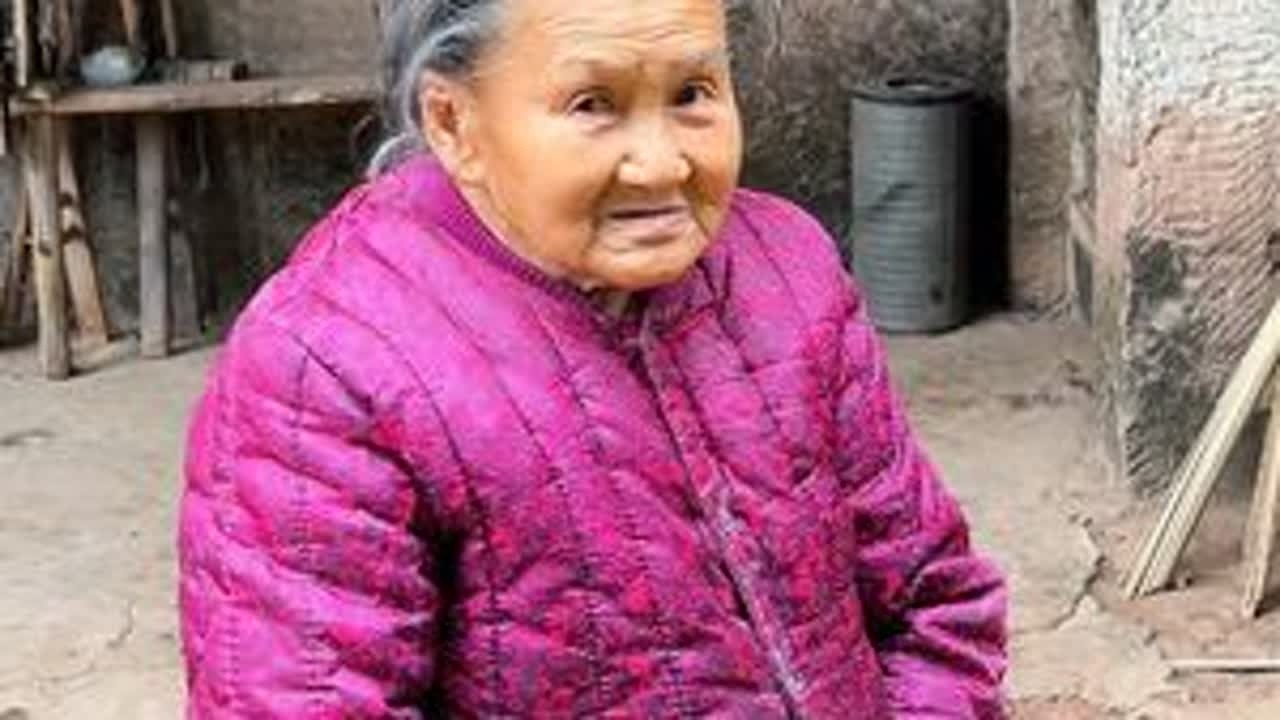 年前太忙没时间去看望媳妇娘家爷爷奶奶，年后小冯带妻儿去看望，俩娃抢着提礼物。#记录真实生活 #我的乡村生活 #一家四口