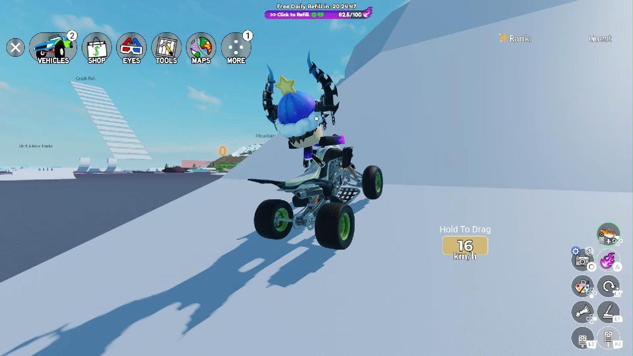 Playing car suspension test to find friend