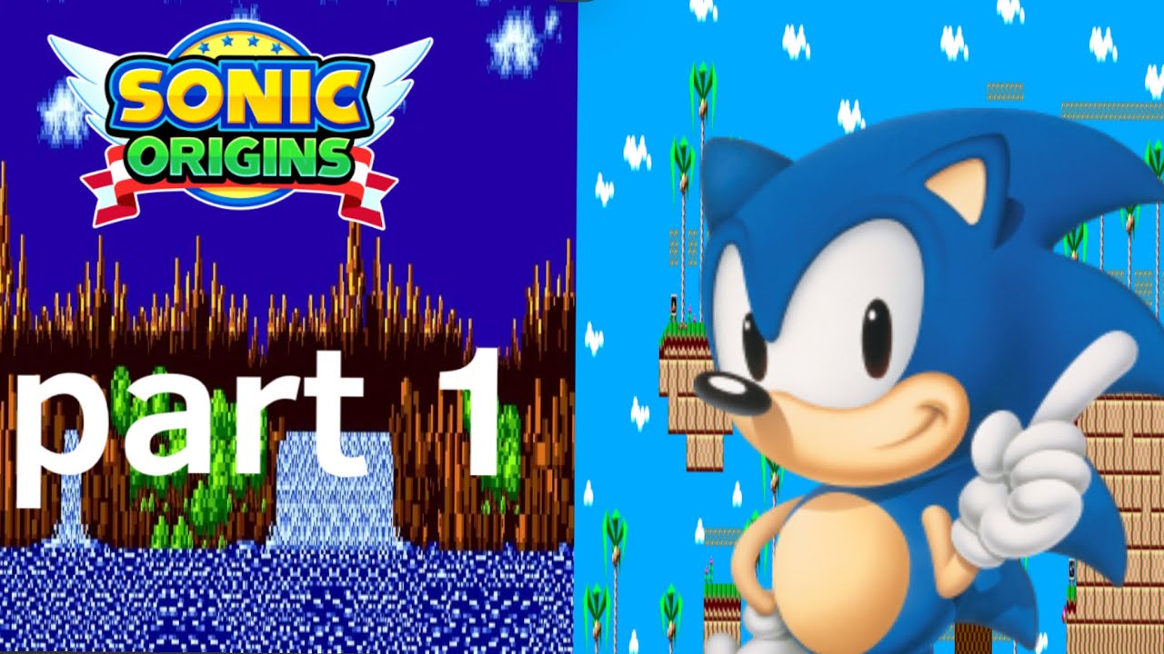 Sonic origins plus part 1: sonic 1 and chaos. Green/turquoise hill zone. 