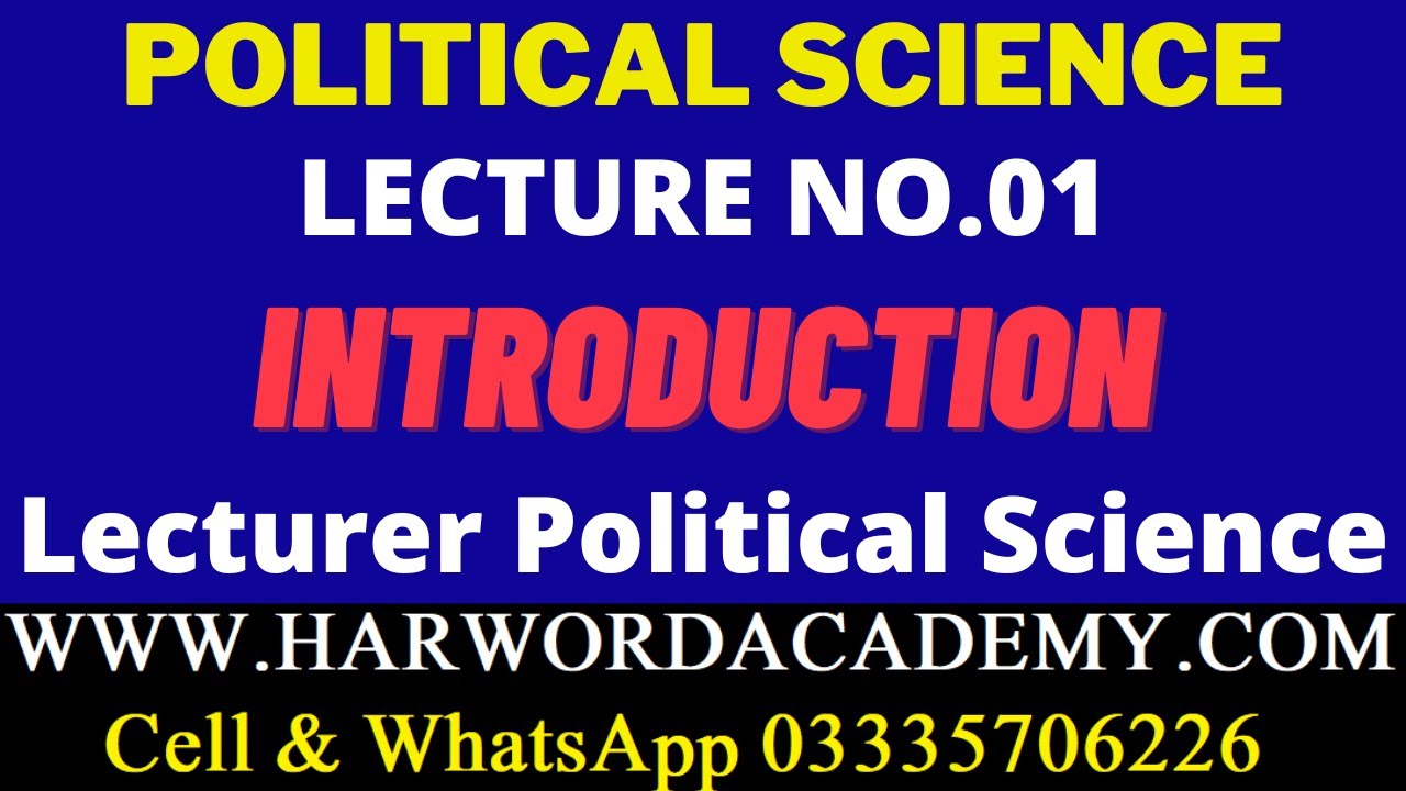 Lecture No.01-Introduction to Political Science || Lecturer Political Science Online Preparation