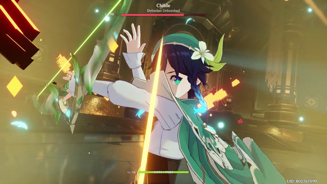 C0 Venti vs Childe (Tartaglia) Boss Fight - Genshin Impact