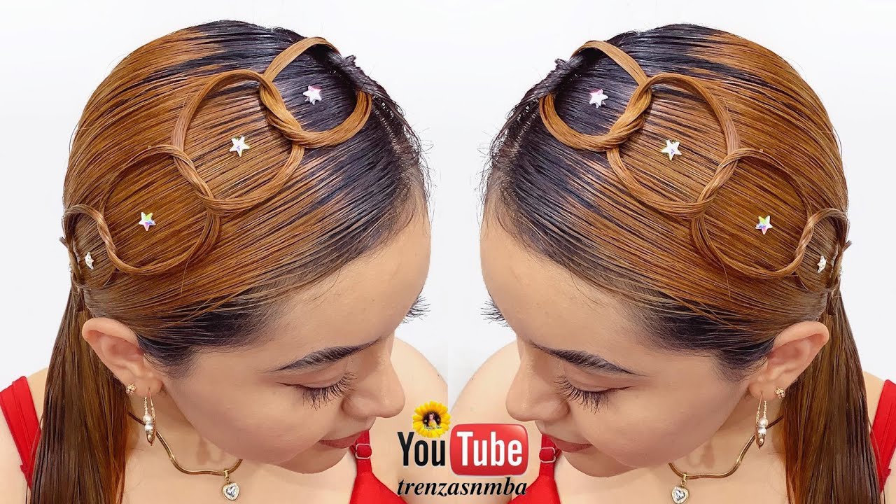 hermoso peinado en trenza nudo fácil ❤️, peinado para niñas