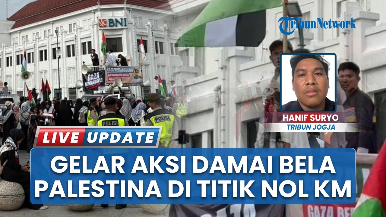 Suarakan Tragedi Gaza, Massa Gelar Aksi Damai Bela Palestina di Titik Nol Yogyakarta