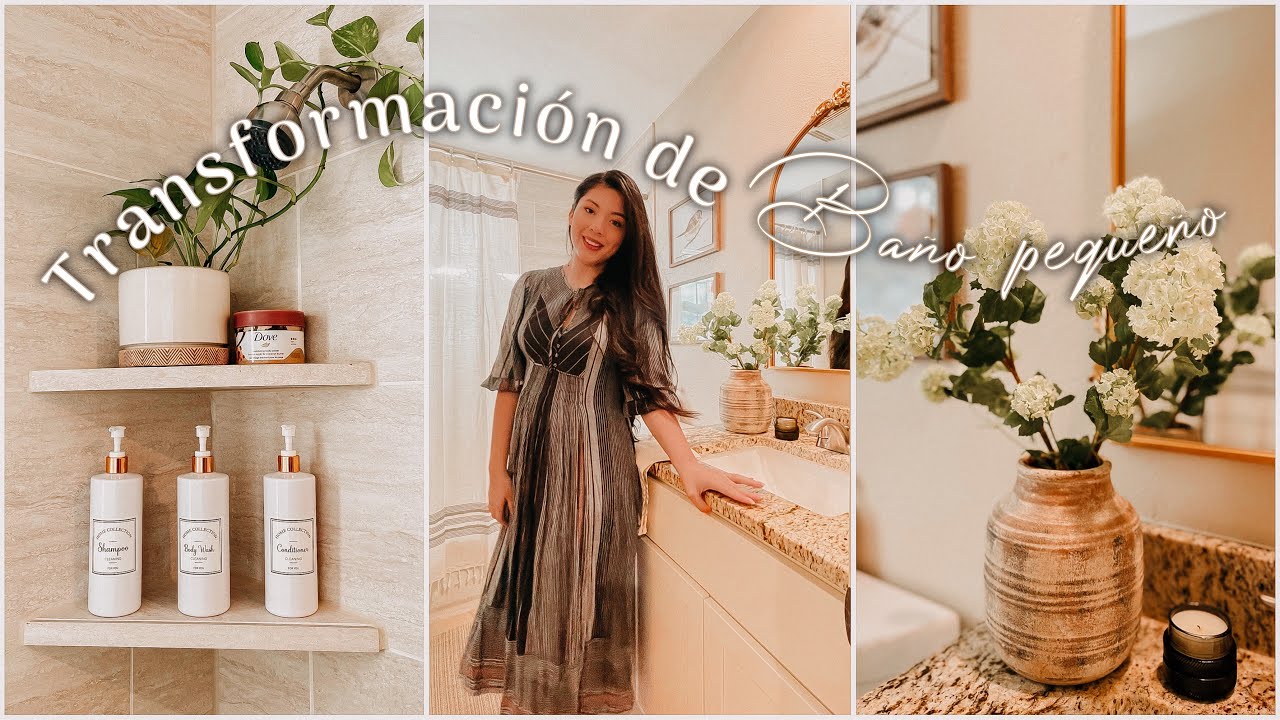 Transformando baño pequeño ✨🛁| Como hacer que tu baño pequeño se vea de Revista 🪴✨