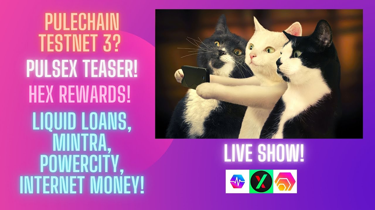 Pulechain Testnet 3? PulseX Teaser! Hex Rewards! Liquid Loans, Mintra, PowerCity, Internet Money!