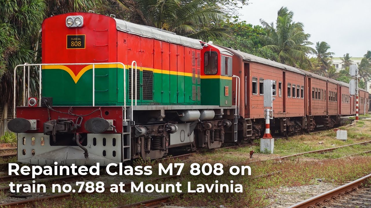 Class M7 808 with train no.788 at Mount Lavinia.