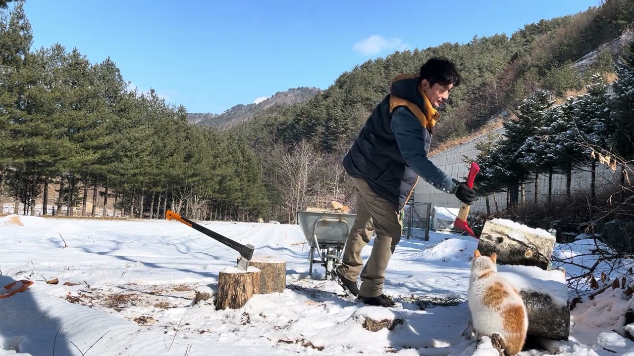 눈온 다음날은 도끼질이지 