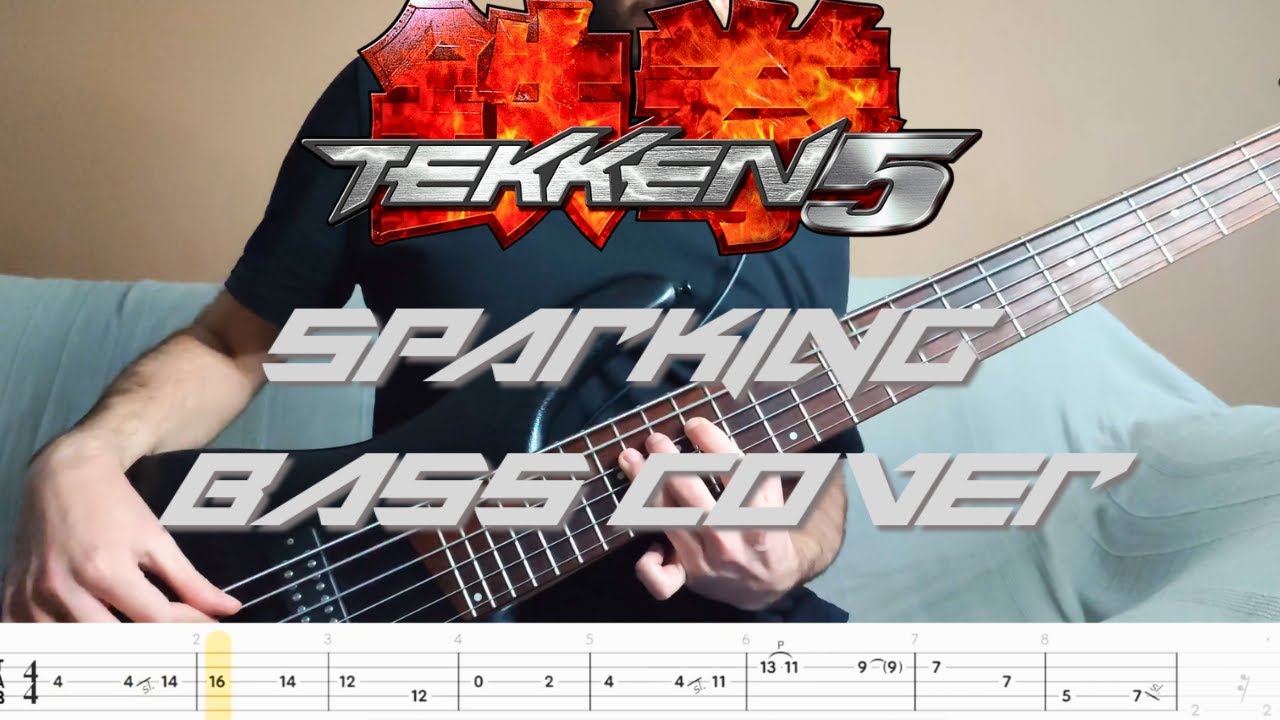Tekken 5 (intro) - Sparking - Bass cover with TAB