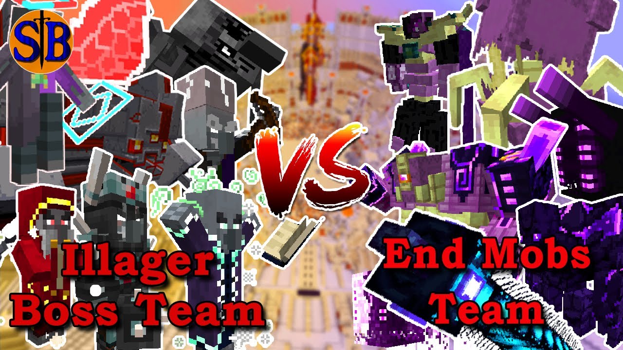 Illager Boss Team vs End Mobs Team | 1.19 Version | Minecraft Mob Battle