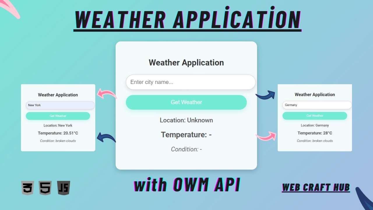 How to Make a Simple and Stylish Weather Website? | OpenWeatherMap API (Just Coding)