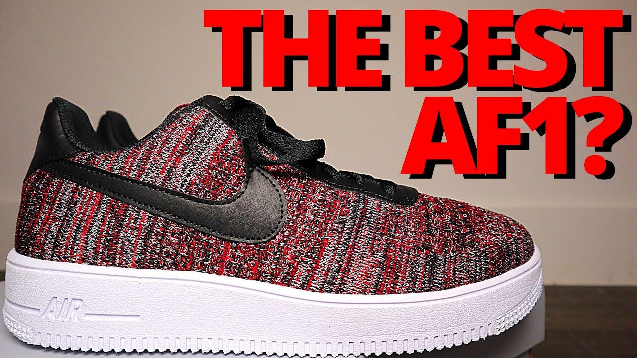 Nike AIR FORCE 1 FLYKNIT 2.0 University Red / Wolf Grey On Foot Review