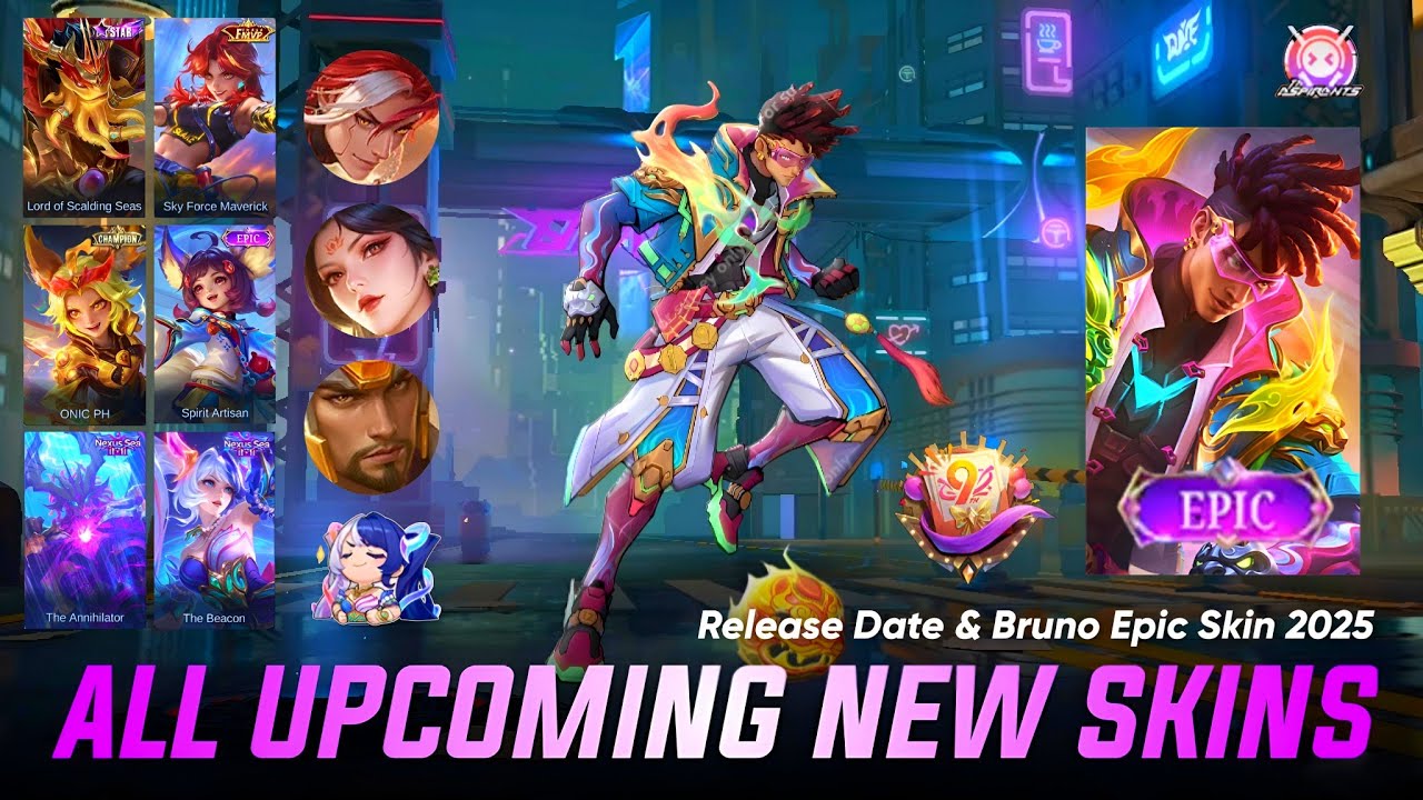 MOBILE LEGENDS ALL UPCOMING SKIN - RELEASE DATE & BRUNO EPIC SKIN | ML LEAKED SKIN 2025