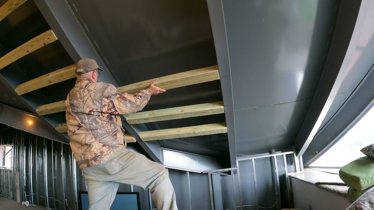 Framing ceiling for Andrew Camarata's castle