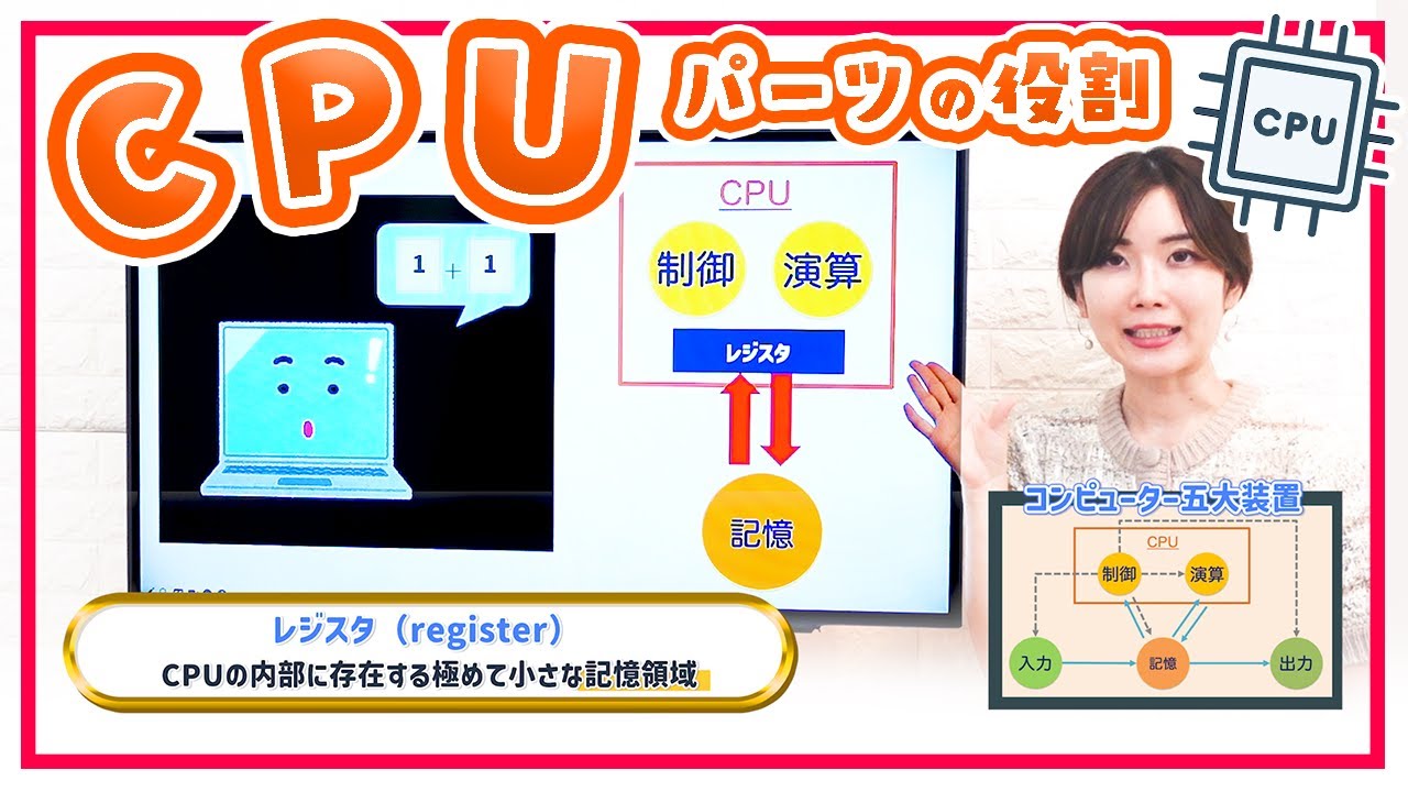 CPUのパーツの役割（コア、プロセッサ、クロック周波数、GPUとCPU、レジスタ）／ITパスポート・基本情報技術者試験・高校情報Ⅰ