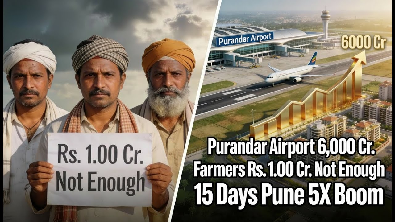 Purandar Airport Rs. 6,000 Cr. Loan! Farmers Get 1Cr/Acre? #PurandarAirport