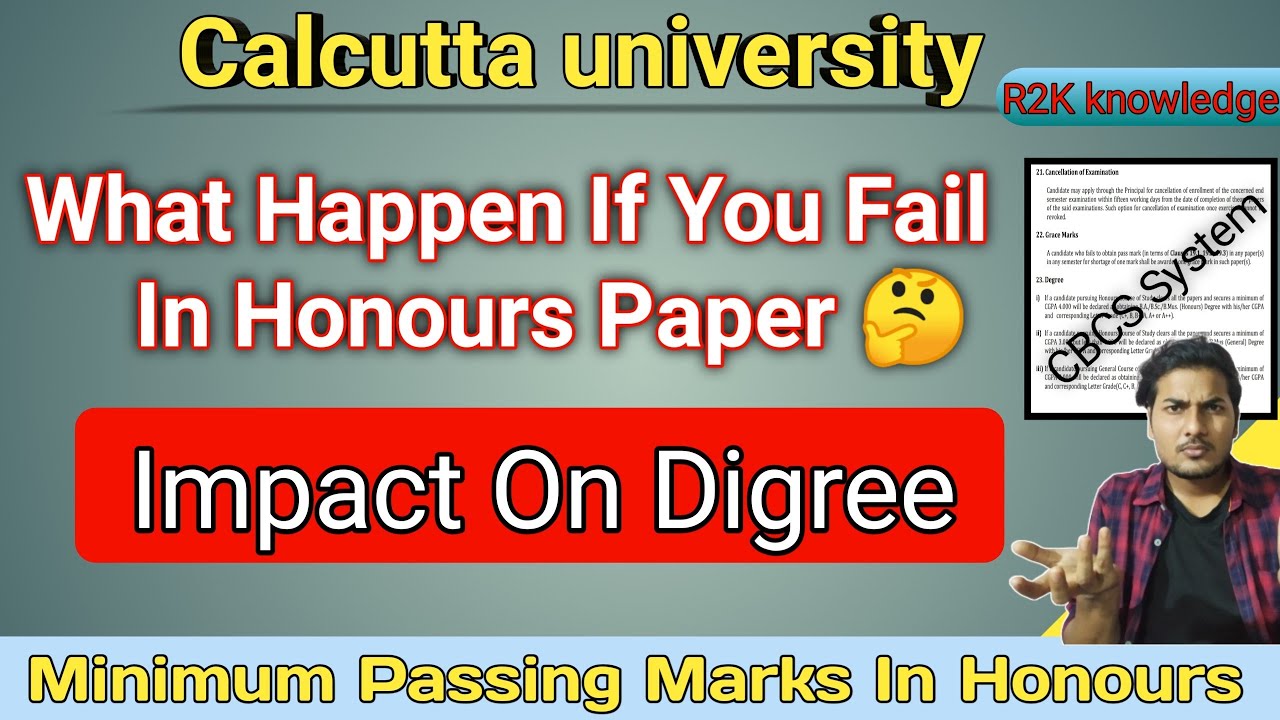 WHAT HAPPENED IF YOU FAIL IN CALCUTTA UNIVERSITY | Passing Marks For Honours In CU| UG Pass marks