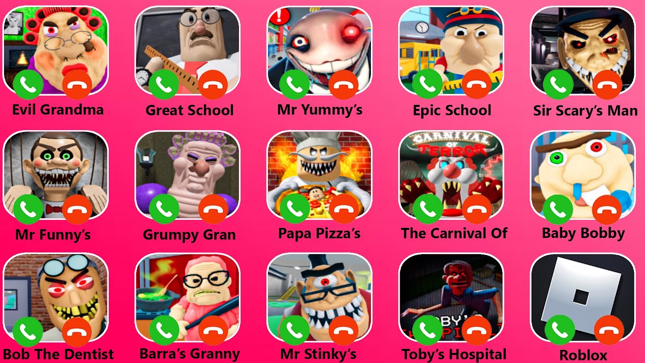 ESCAPE MR SHADOW’S CARNIVAL OF TERROR.PAPA PIZZA RETURNS.GRUMPY GRAN’S BASEMENT.MR NIGHTMARE’S!