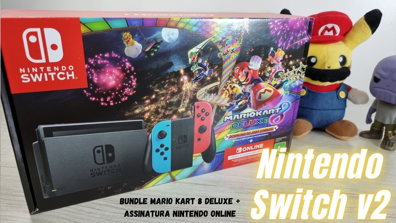Nintendo Switch V2 com Mario Kart - Unboxing e Primeiras Impressões do Video Game MAIS LEGAL