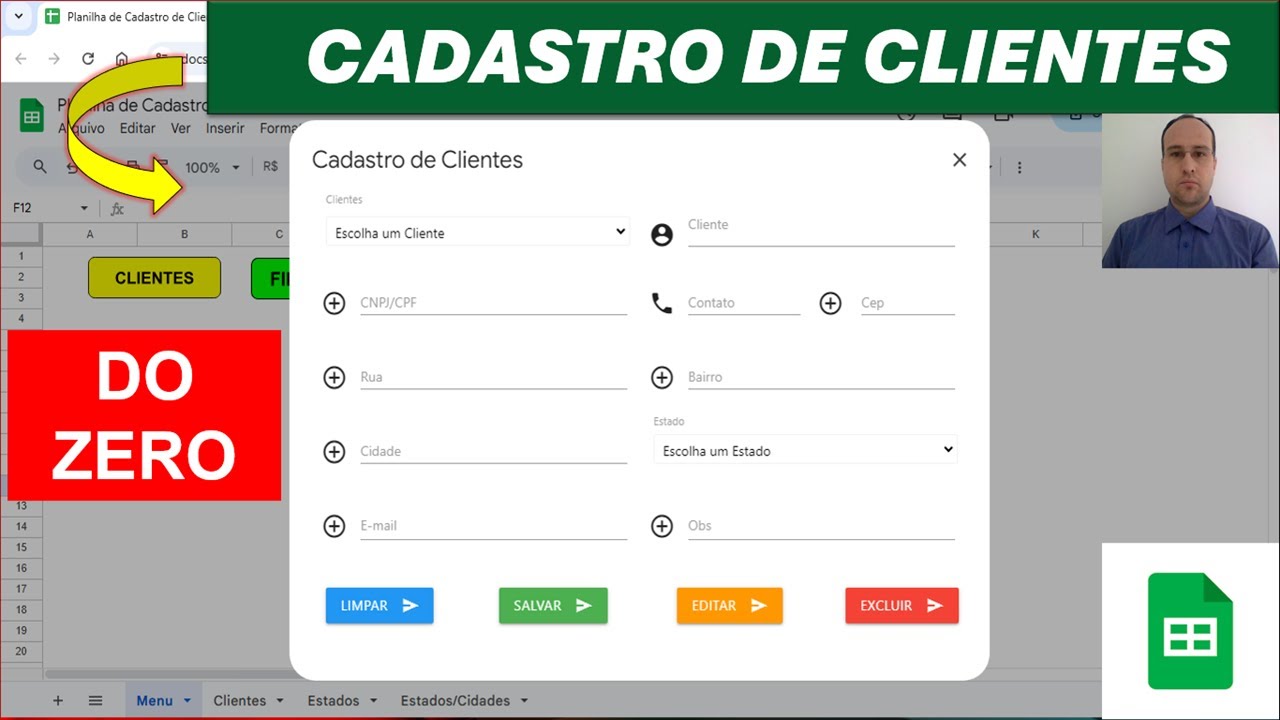 Planilha Google de Cadastro de Clientes com Formulário | PASSO A PASSO