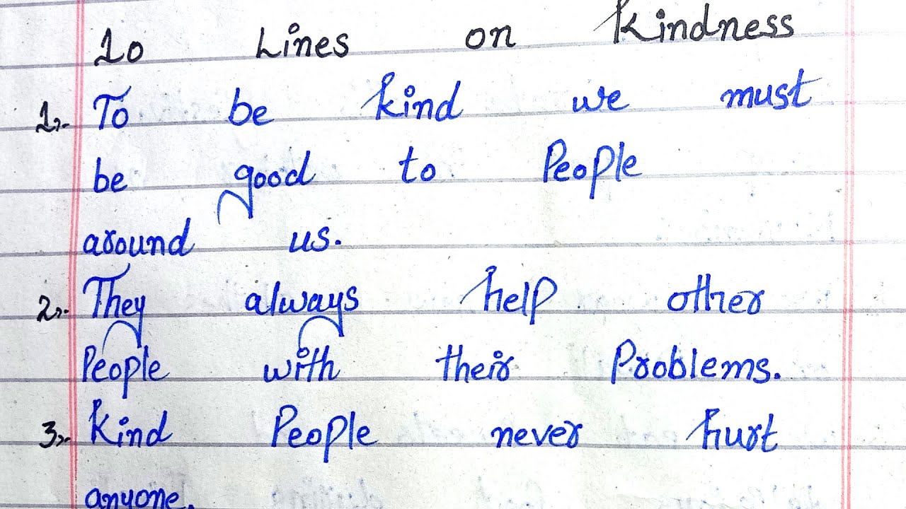10 lines on kindness | write 10 lines on kindness | SR Handwriting
