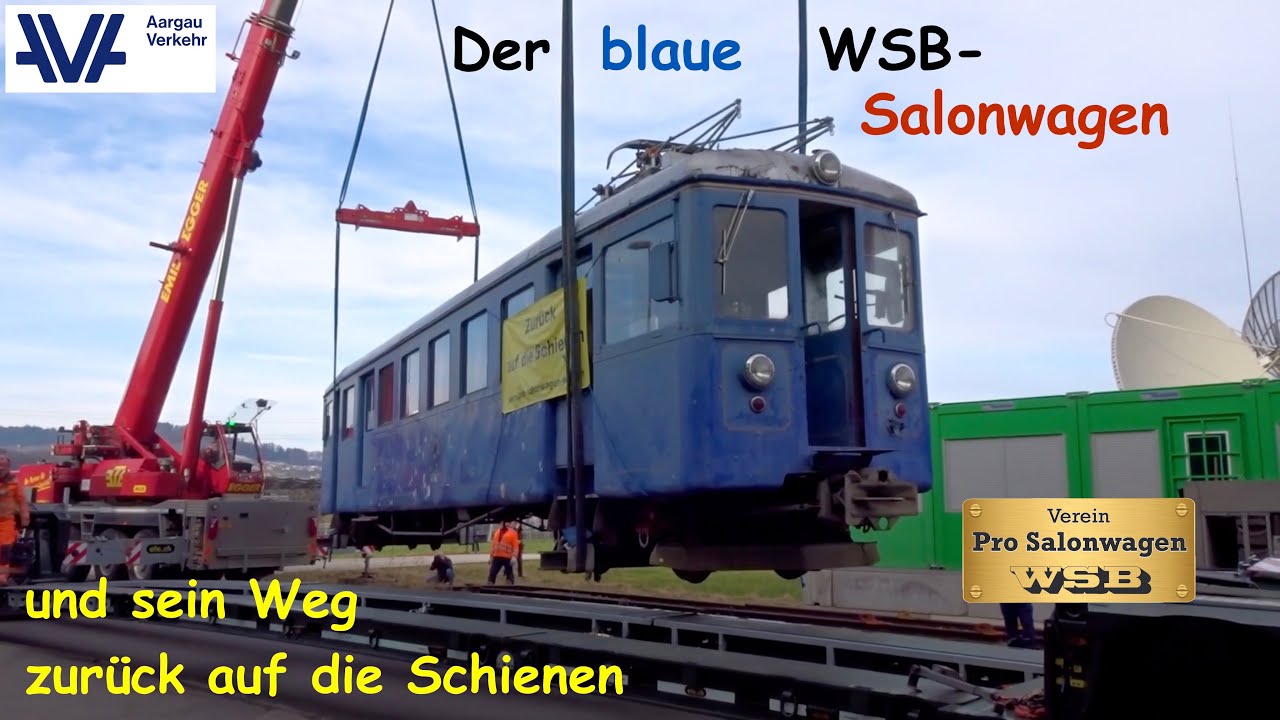 Der Salonwagen WSB und sein Weg zurück auf die Schienen / Transport mit Tieflader via Strasse