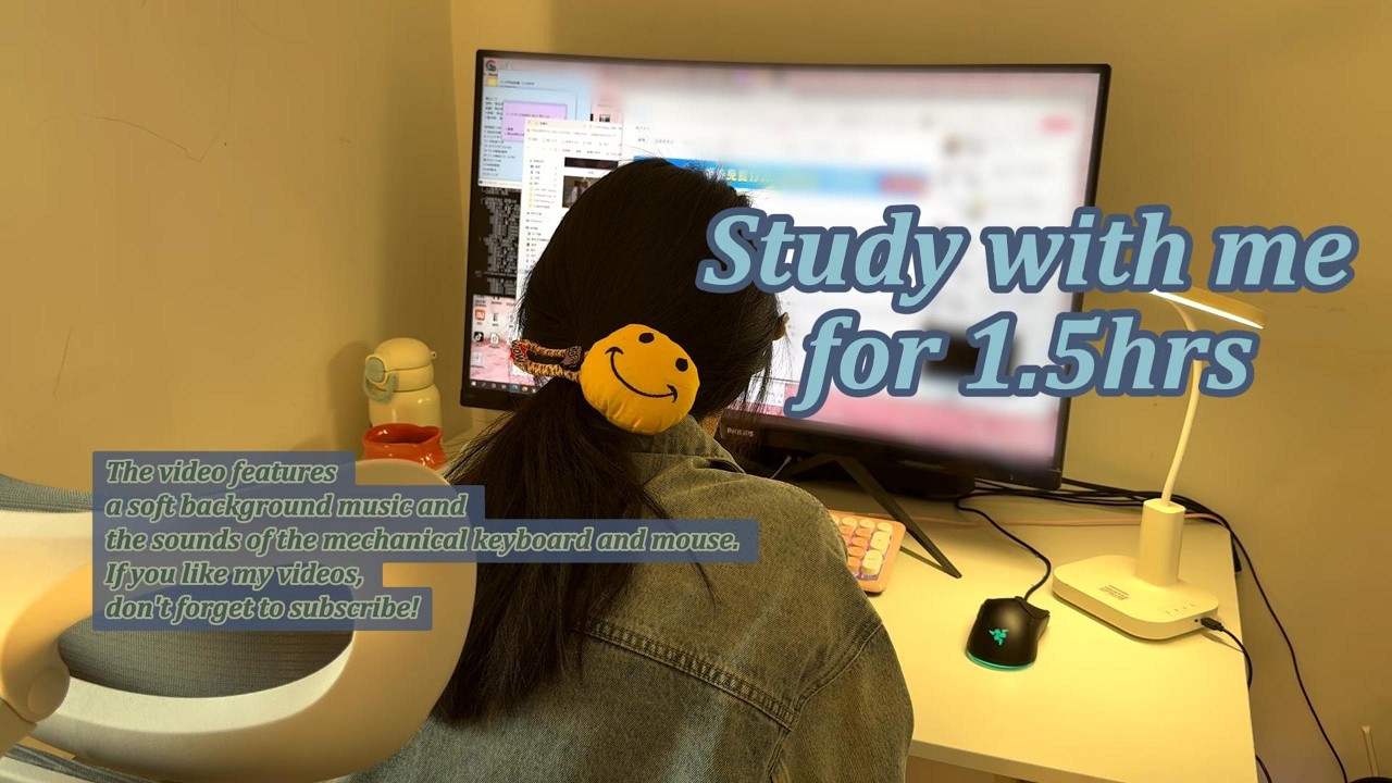 1.5HR STUDY WITH ME Cozy winter day 🎧 Peaceful music break⏱️  #study #studywithme #exam