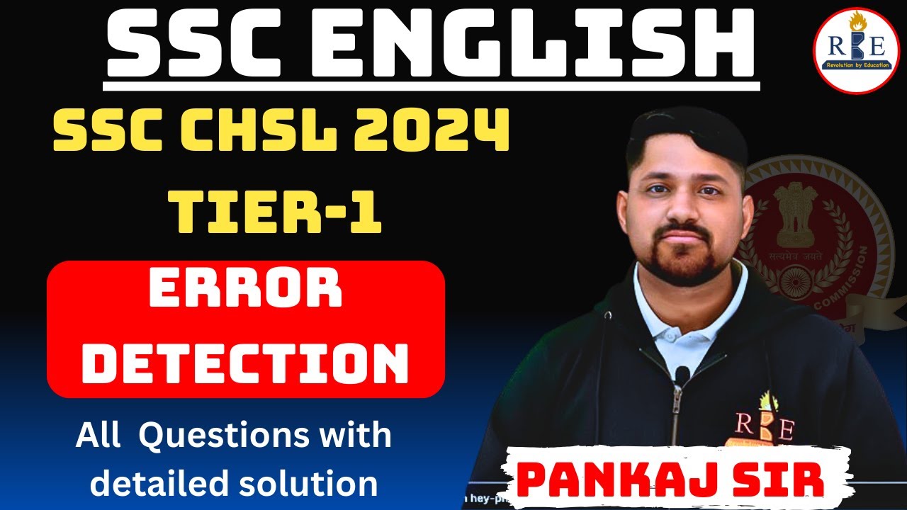 SSC CHSL 2024 Tier-1 All important Error Detection questions asked in exam