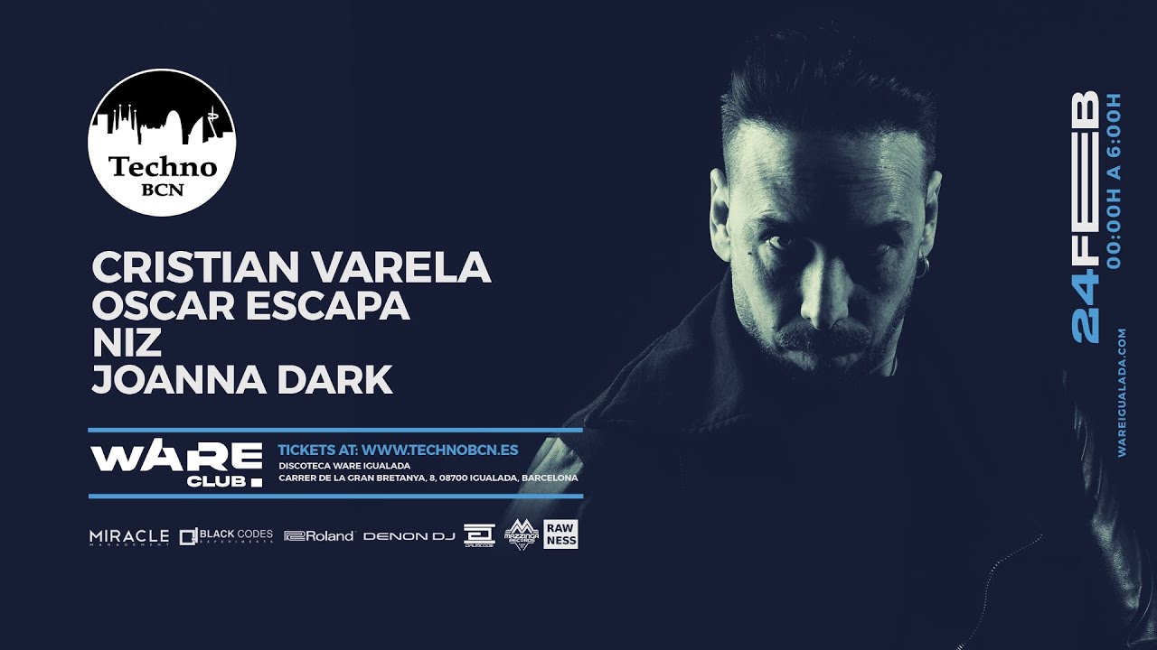 TECHNO BCN 24/02/2024 Cristian Varela, Oscar Escapa,  NiZ, Joanna Dark