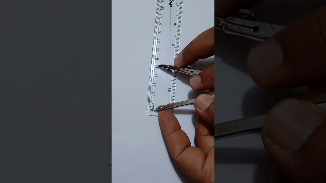 7- الرسم الهندسي والصناعي المرحلة الاولى/عملية رقم (6) رسم مستقيم يوازي مستقيم ببعد معين
