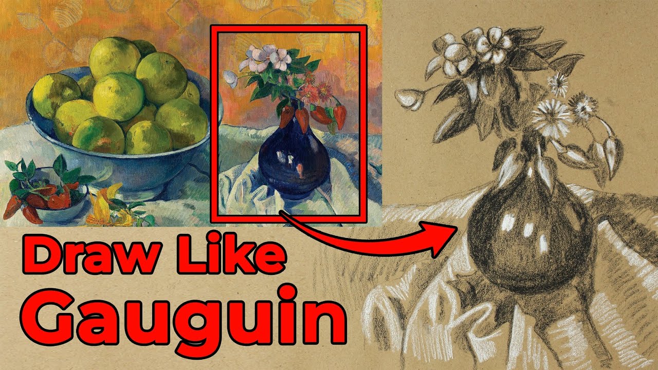 How to Draw Gauguin’s Flower Vase | Still Life with Grapefruits Detail