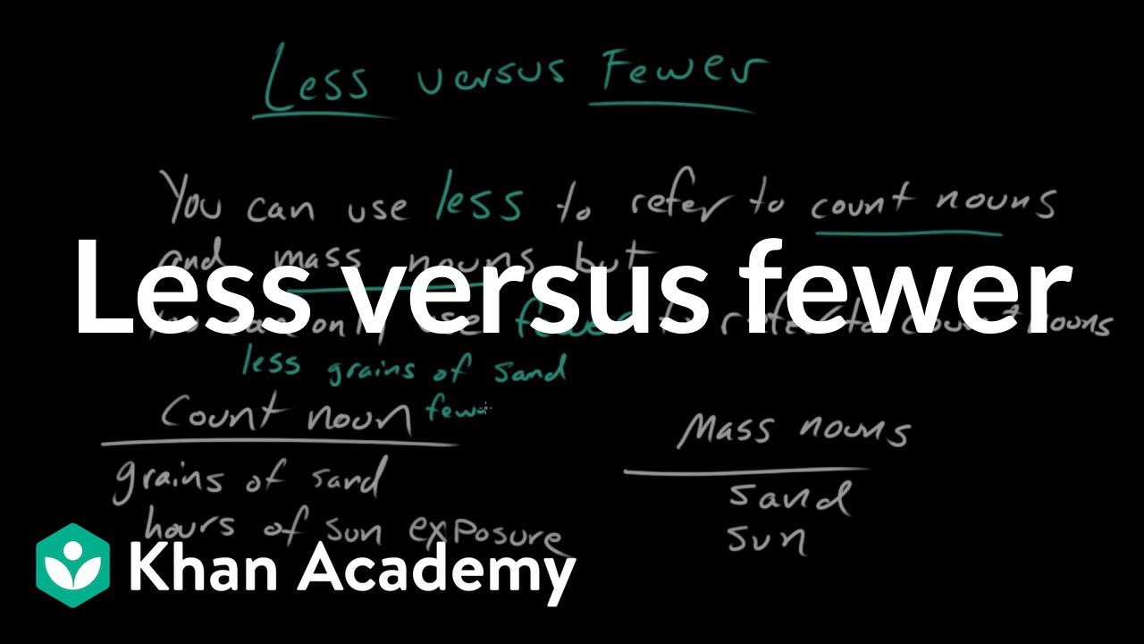 Less versus fewer | Frequently confused words | Usage | Grammar