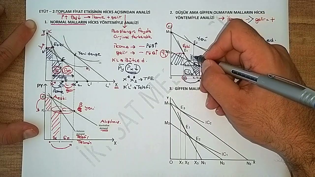 47) ETÜT-2: HİCKS YAKLAŞIMIYLA İKAME - GELİR ETKİLERİNİN AYRIŞTIRILMASI