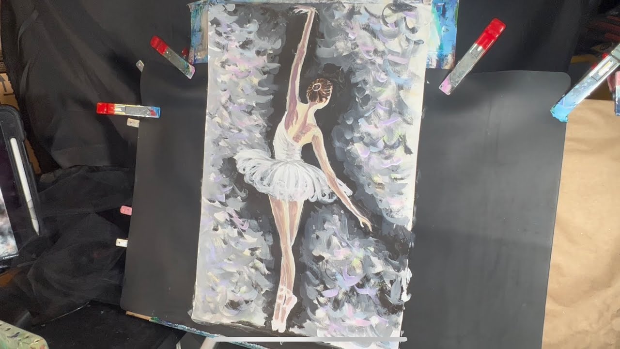 Easy acrylic painting tutorial for beginners | how to paint a ballerina | step-by-step instruction