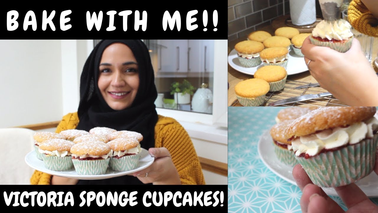 BAKE VICTORIA SPONGE CUPCAKES WITH ME  | SafsLife